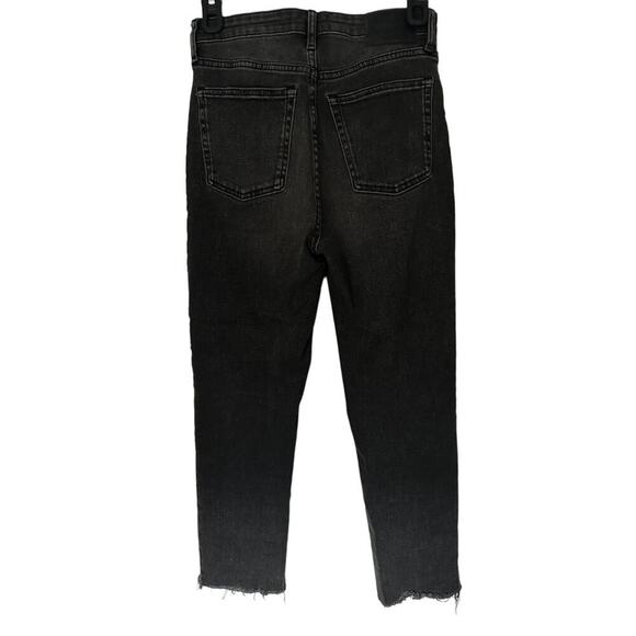 Everlane The High Rise Straight Jeans size 26 Faded Black Cut off Ankle Denim - Picture 7 of 10